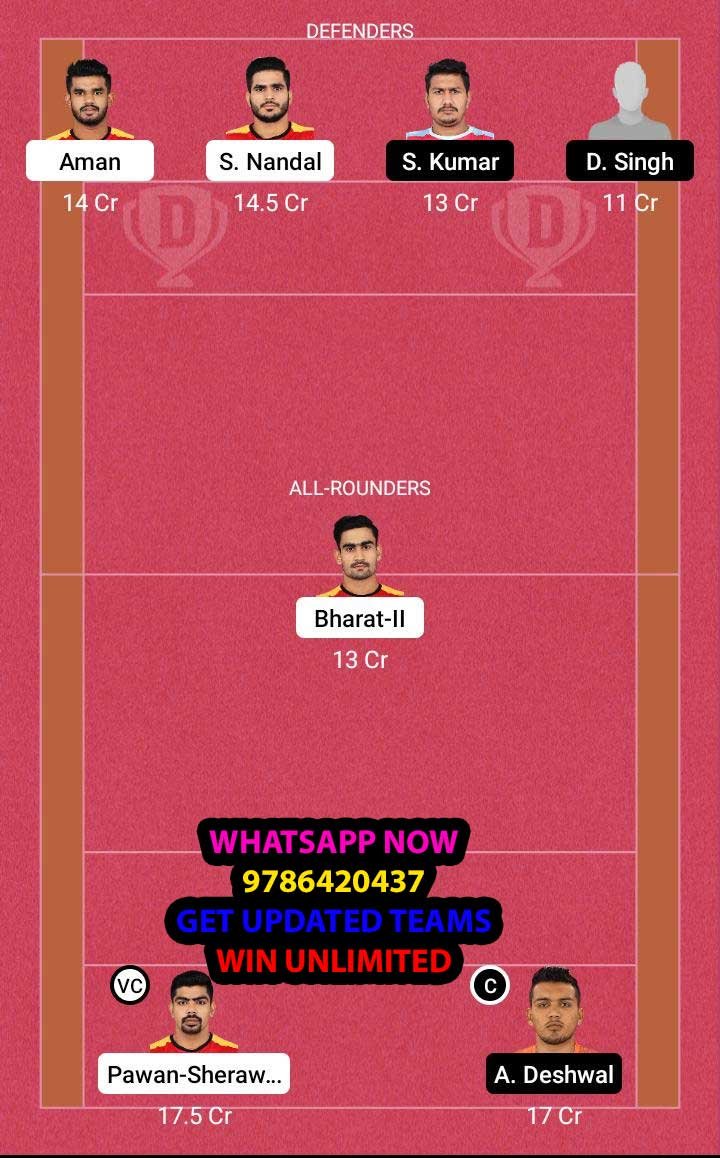 BLR vs JAI 36th Match Dream11 Team fantasy Prediction Vivo Pro Kabaddi