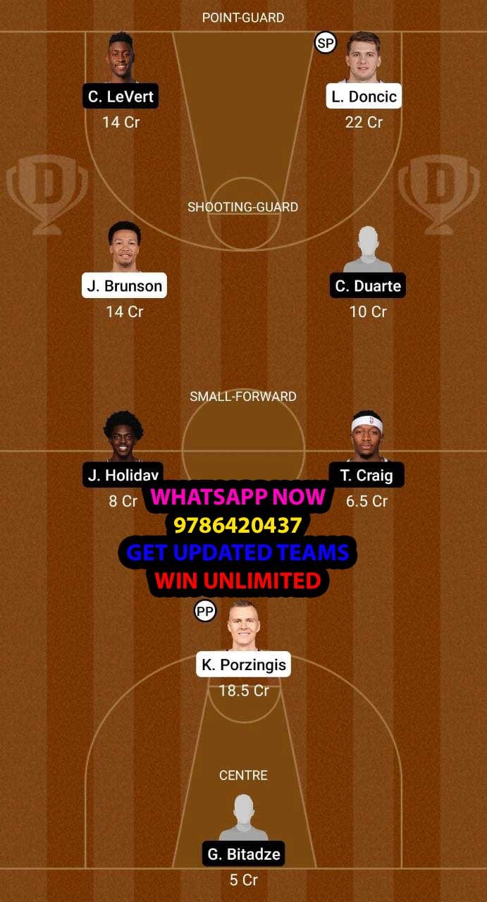 DAL vs IND Dream11 Team fantasy Prediction NBA