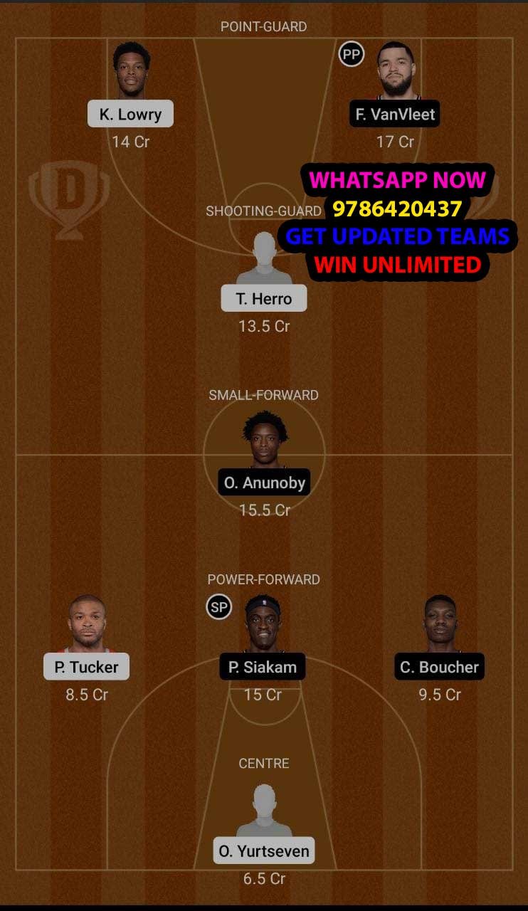 MIA vs TOR Dream11 Team fantasy Prediction NBA