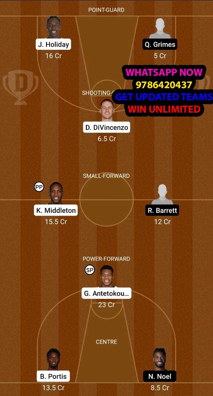 MIL vs NYK Dream11 Team fantasy Prediction NBA (2)