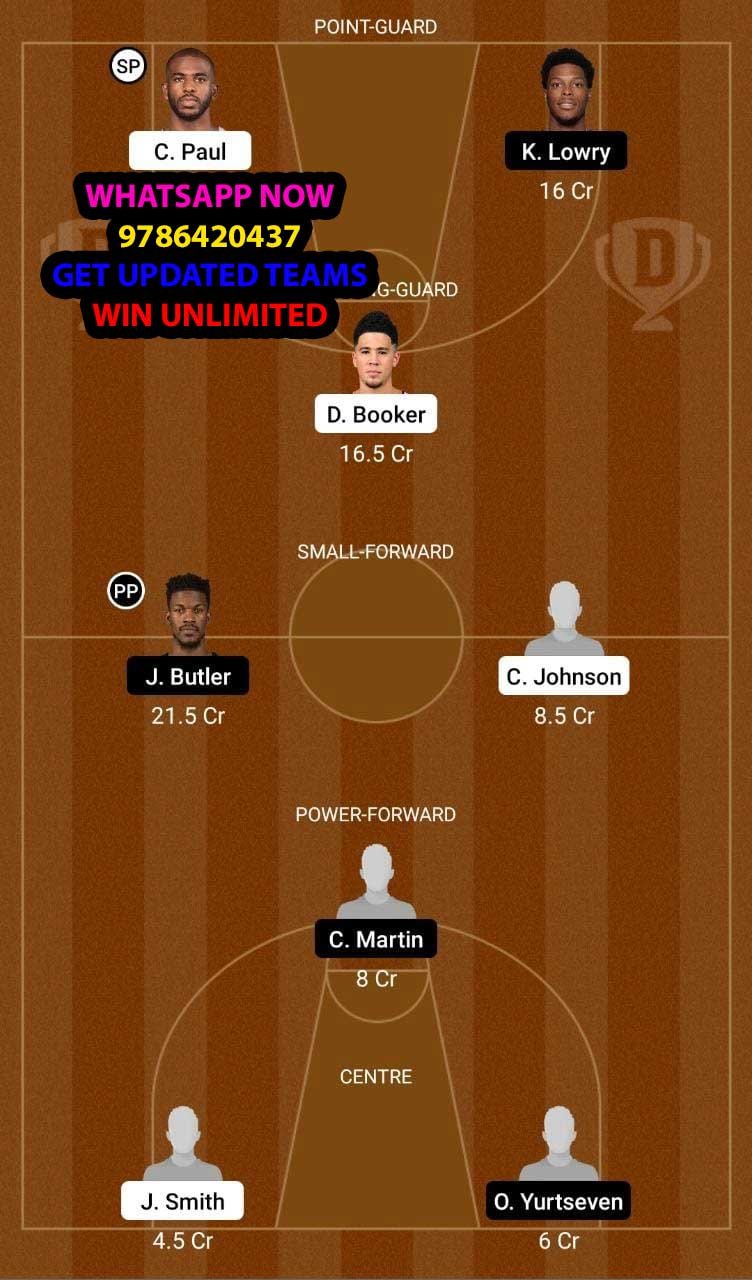 PHX vs MIA Dream11 Team fantasy Prediction NBA