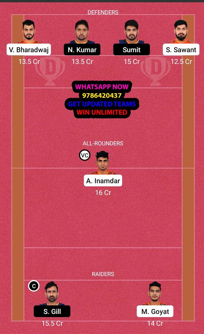 PUN vs UP 60th Match Dream11 Team fantasy Prediction Vivo Pro Kabaddi