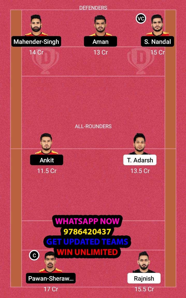 TEL vs BLR 74th Match Dream11 Team fantasy Prediction Vivo Pro Kabaddi