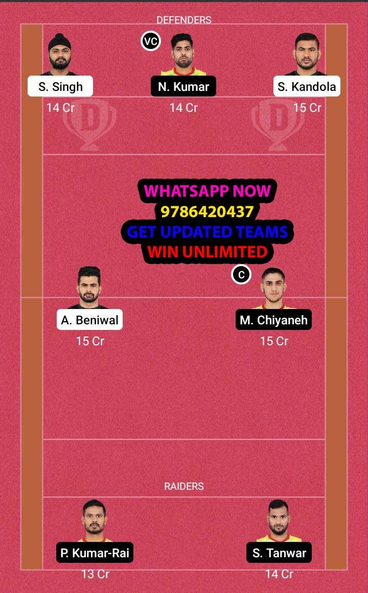 TEL vs PAT 78th Match Dream11 Team fantasy Prediction Vivo Pro Kabaddi