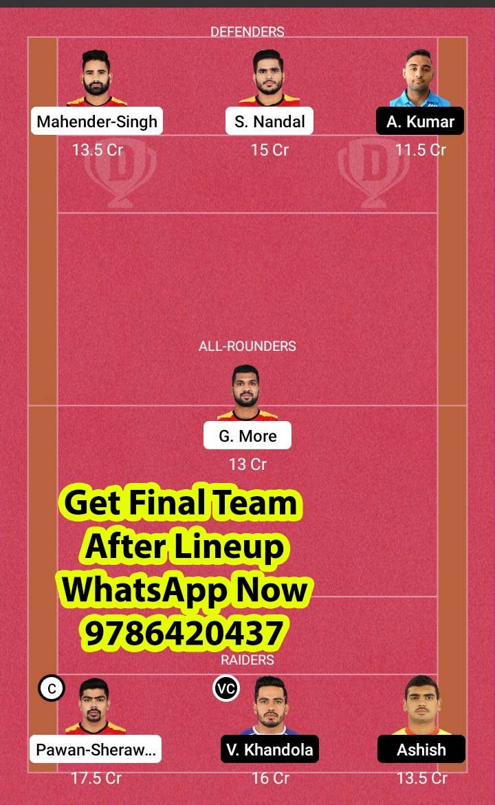 BLR vs HAR 125th Match Dream11 Team fantasy Prediction Vivo Pro Kabaddi