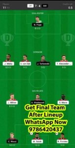 BUR vs LIV Dream11 Team fantasy Prediction Premier League