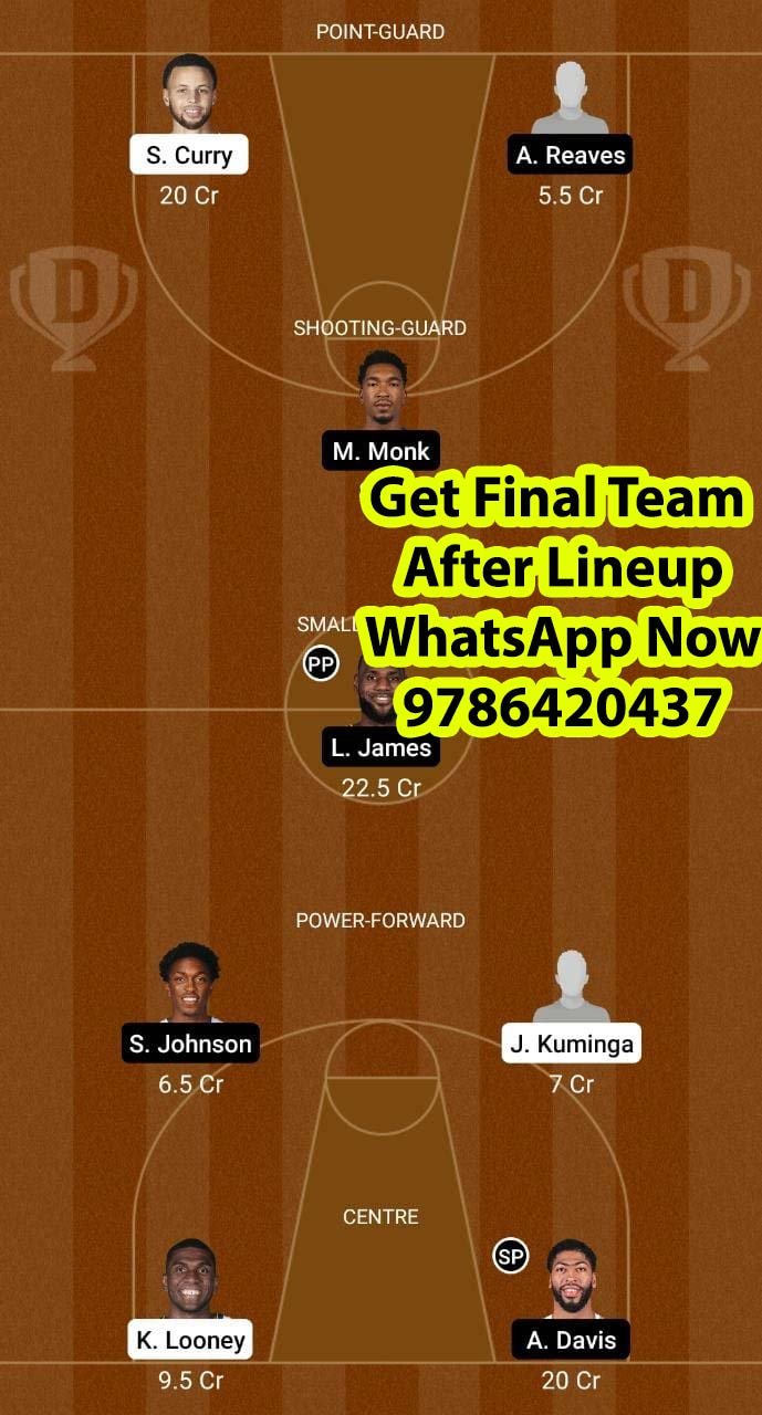 GSW vs LAL Dream11 Team fantasy Prediction NBA