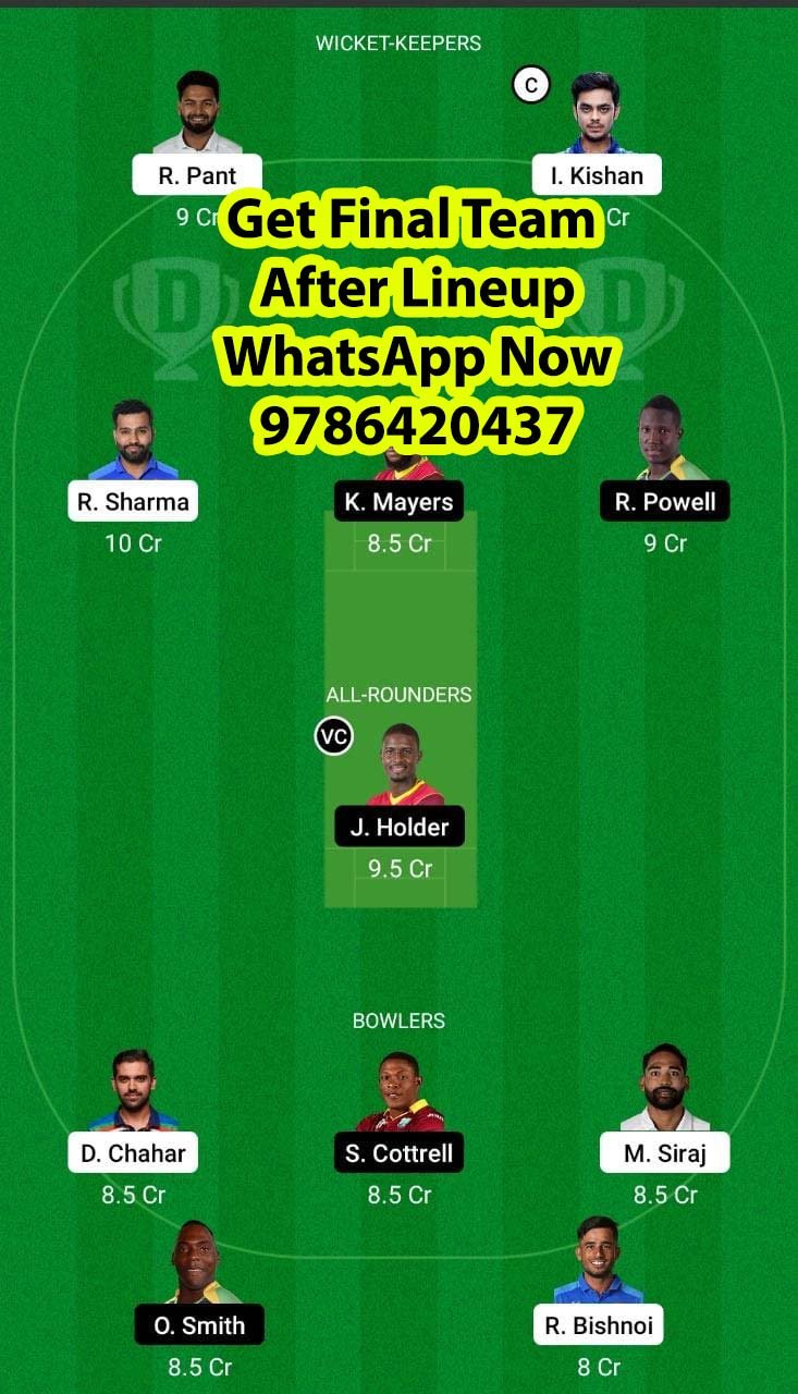 IND vs WI 1st T20I Match Dream11 Team fantasy Prediction West India tour of India