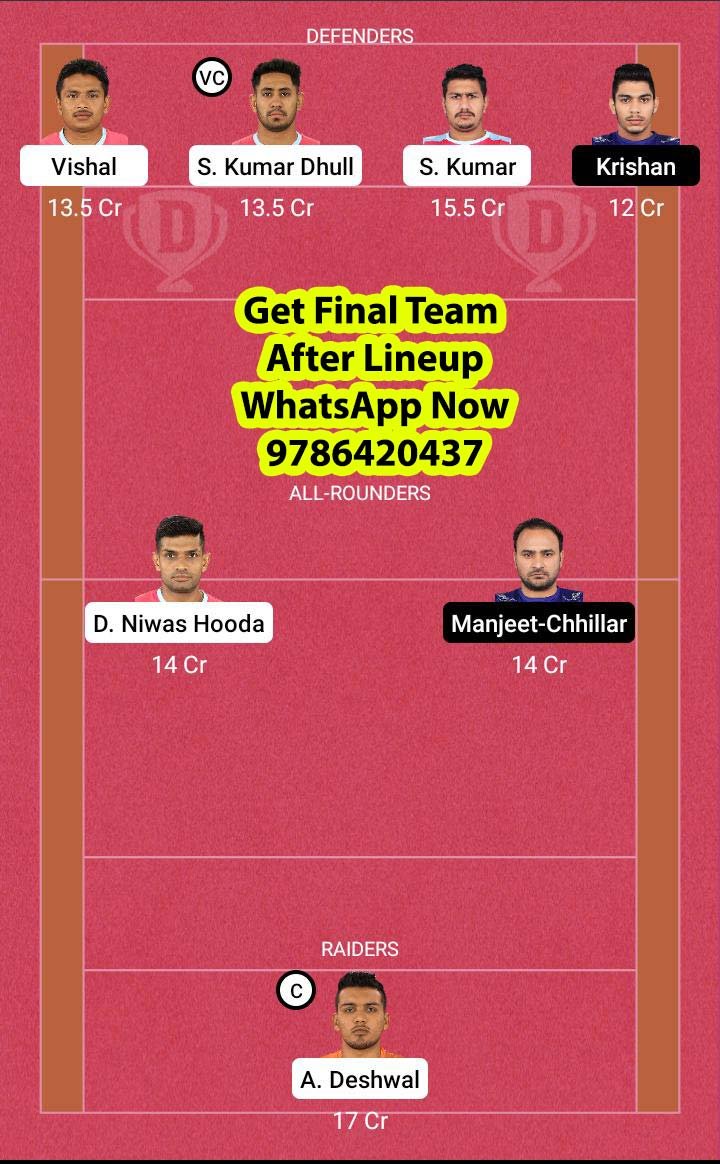 JAI vs DEL 90th Match Dream11 Team fantasy Prediction Vivo Pro Kabaddi