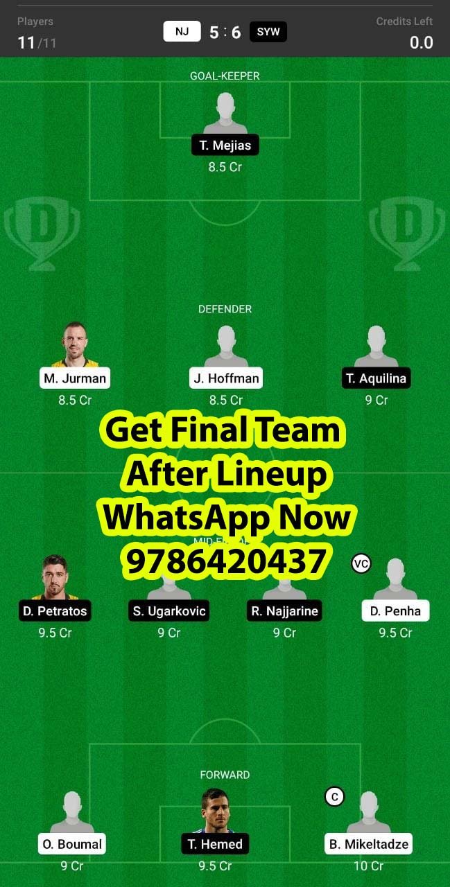 NJ vs SYW Dream11 Team fantasy Prediction A League (2)