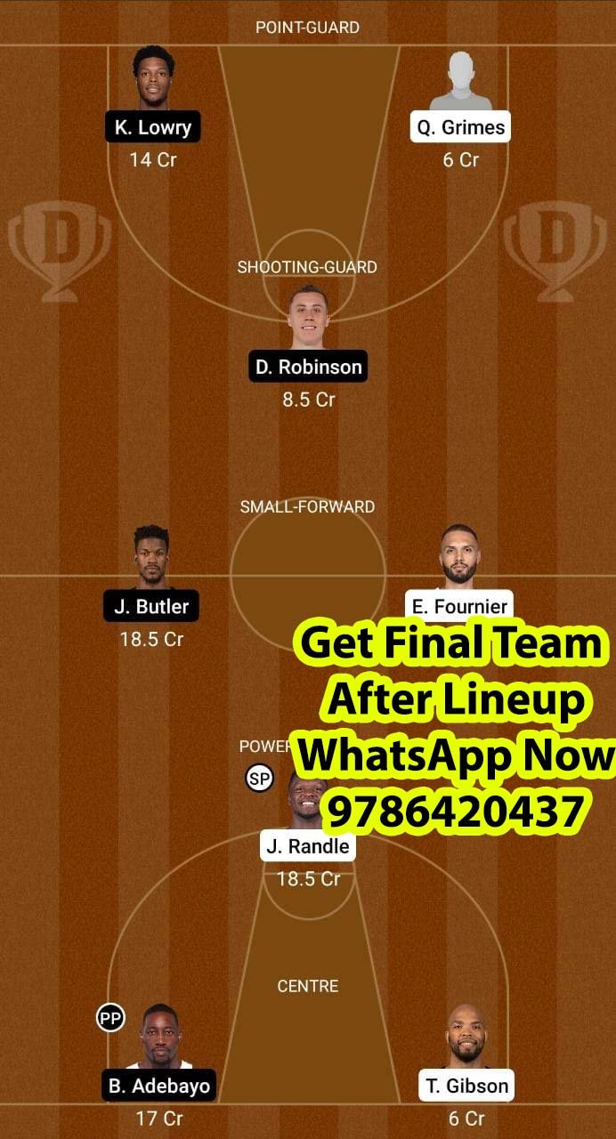 NYK vs MIA Dream11 Team fantasy Prediction NBA