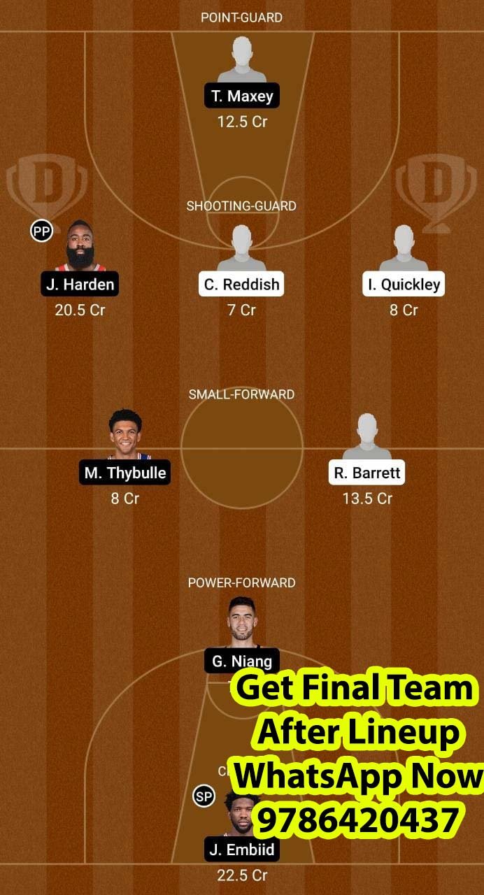 NYK vs PHI Dream11 Team fantasy Prediction NBA