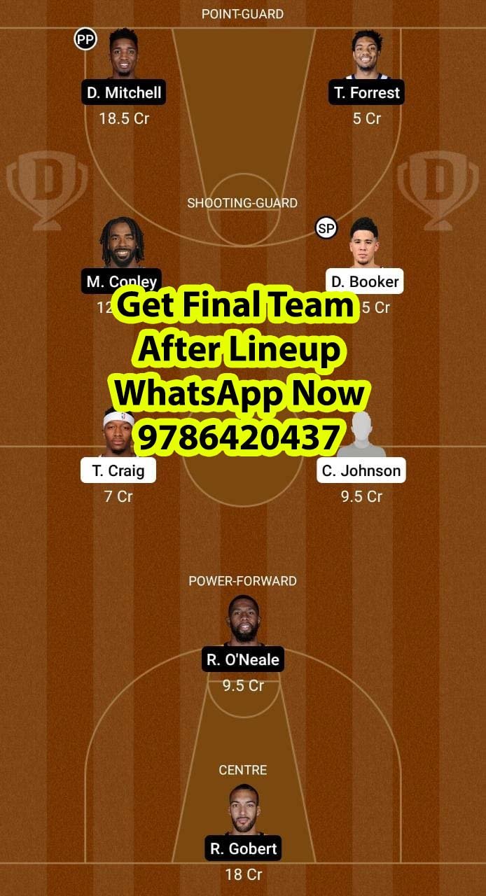 PHX vs UTA Dream11 Team fantasy Prediction NBA