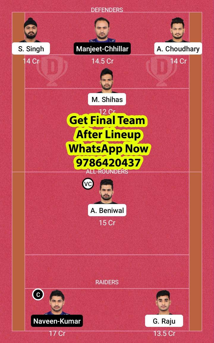 TEL vs DEL 128th Match Dream11 Team fantasy Prediction Vivo Pro Kabaddi