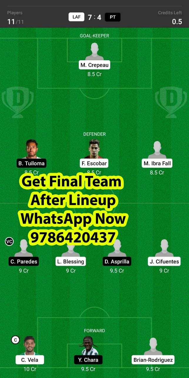 LAF vs PT Dream11 Team fantasy Prediction Major Soccer League