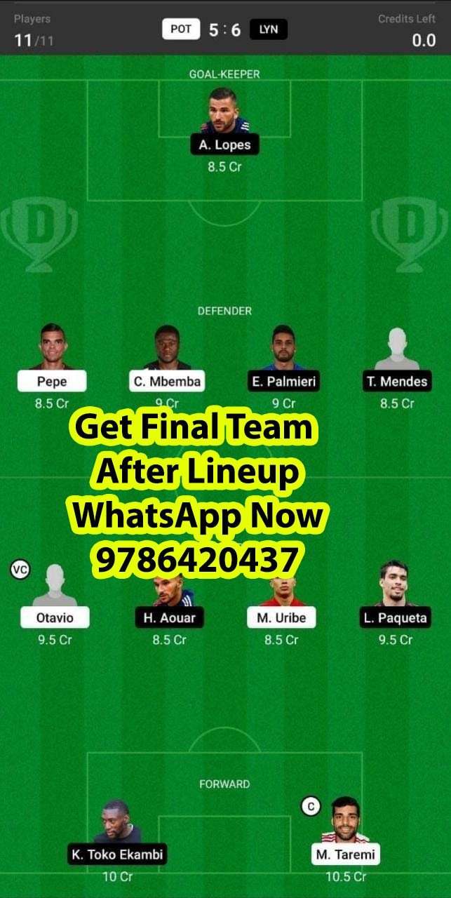 LYN vs POT Dream11 Team fantasy Prediction Europa League