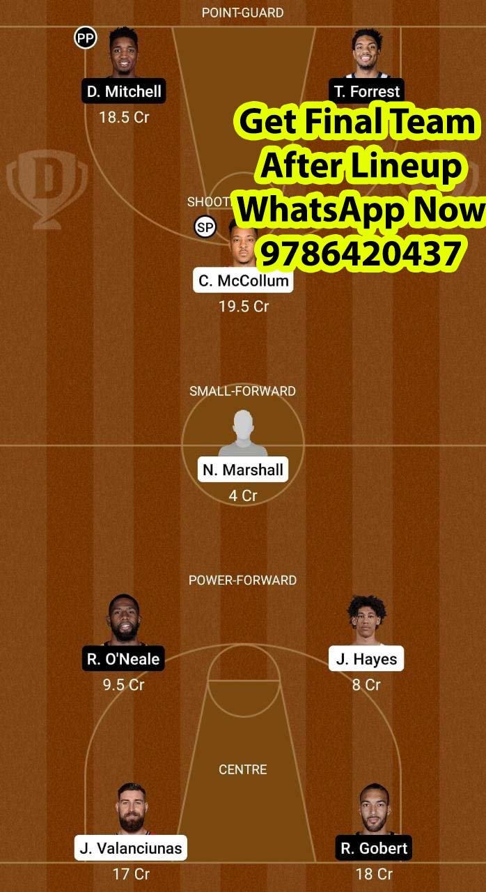 NOP vs UTA Dream11 Team fantasy Prediction NBA