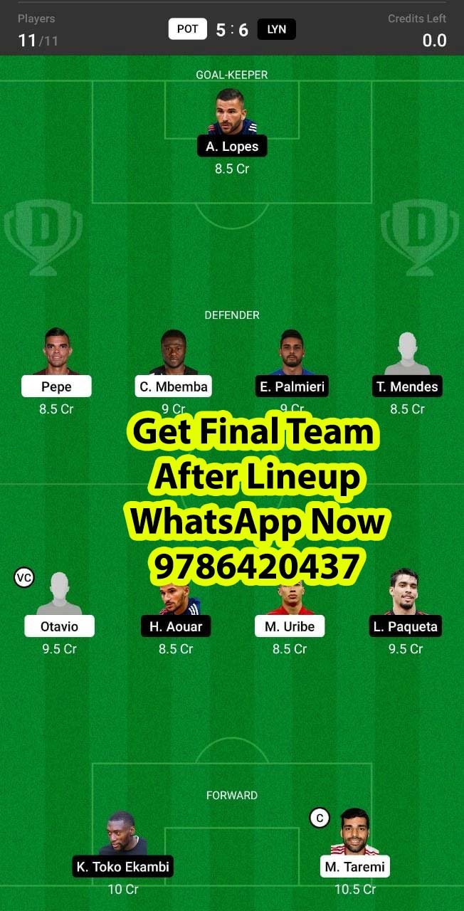 POT vs LYN Dream11 Team fantasy Prediction Europa League