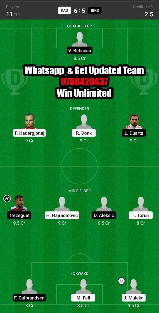 KAS vs IBKS Dream11 Team fantasy Prediction Turkish Premier League