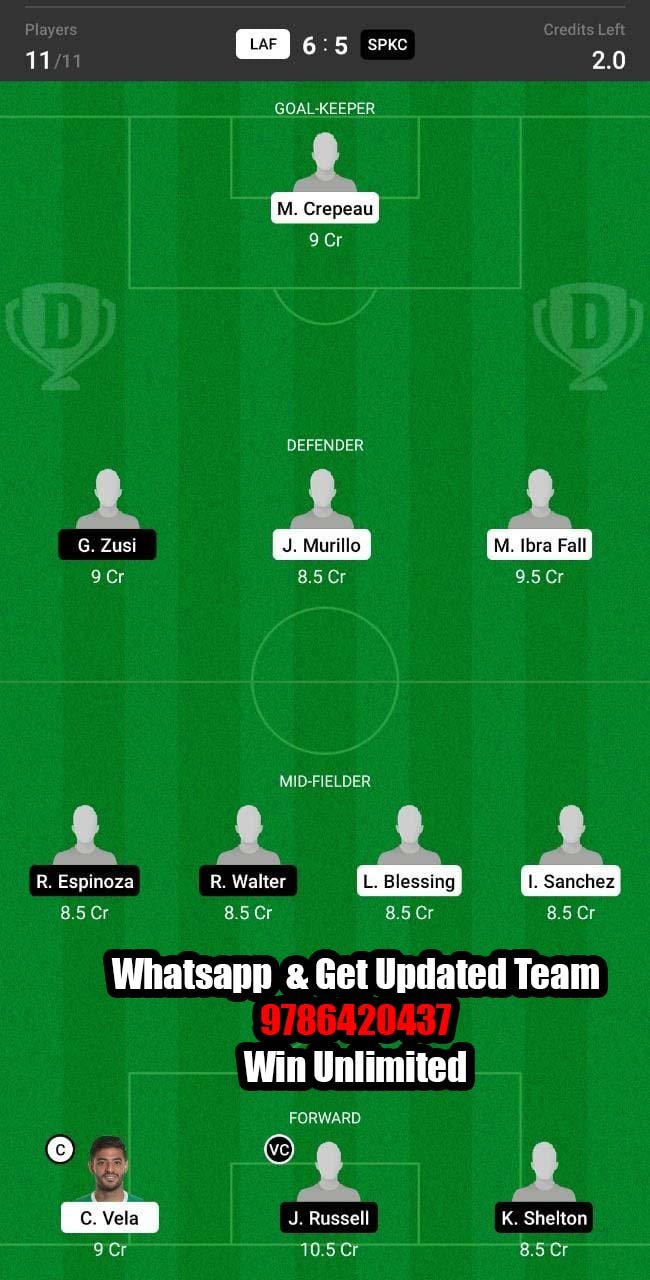 LAF vs SPKC Dream11 Team fantasy Prediction Major League Soccer (2)