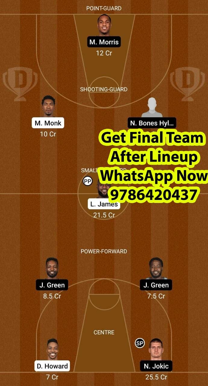 LAL vs DEN Dream11 Team fantasy Prediction NBA