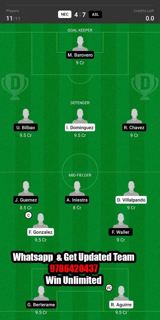 NEC vs ASL Dream11 Team fantasy Prediction Mexican League