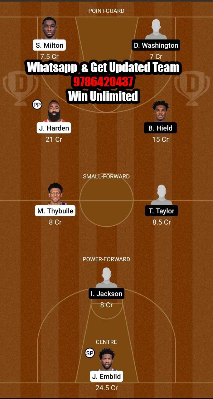 PHI vs IND Dream11 Team fantasy Prediction NBA