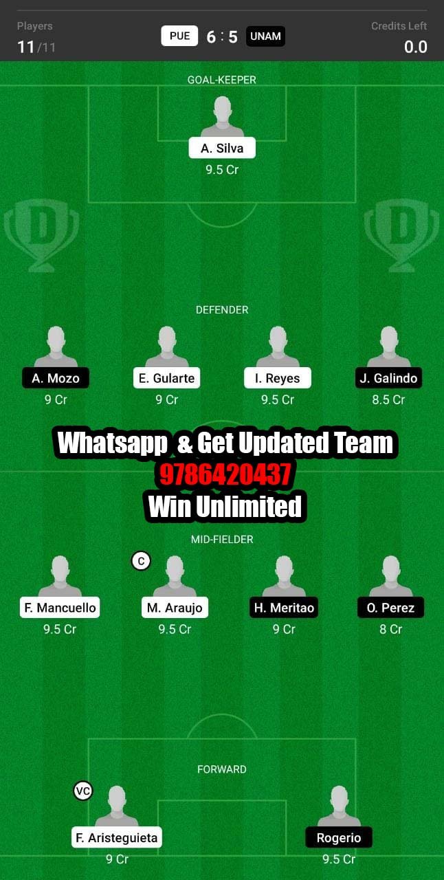 PUE vs UNAM Dream11 Team fantasy Prediction Mexican League