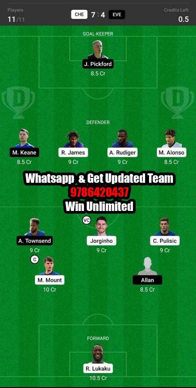 EVE vs CHE Dream11 Team fantasy Prediction Premier League