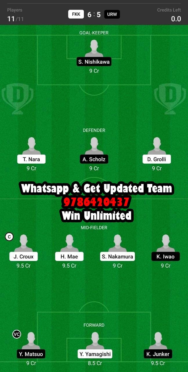 FKK vs URW Dream11 Team fantasy Prediction J League