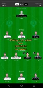 JAM vs SIN 18th Match Dream11 Team fantasy Prediction BYJU'S Jharkhand T20