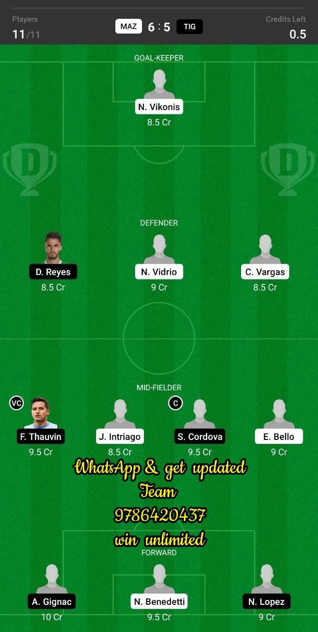 MAZ vs TIG Dream11 Team fantasy Prediction Mexican League