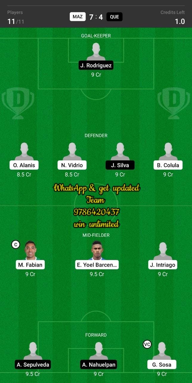 MAZ vs QUE Dream11 Team fantasy Prediction Mexican League