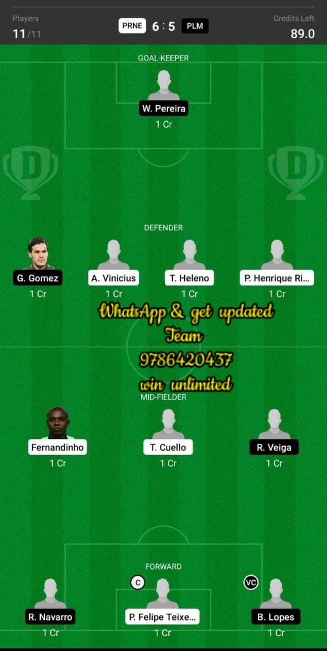 PLM vs PRNE Dream11 Team fantasy Prediction Conmebol Libertadores