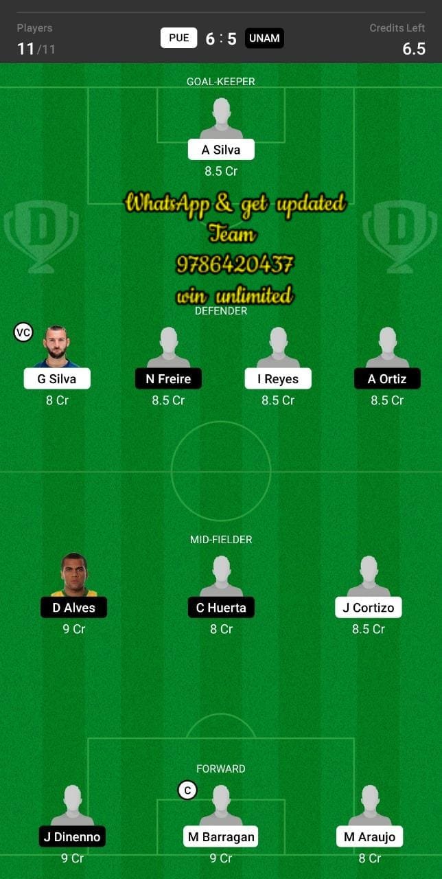 PUE vs UNAM Dream11 Team fantasy Prediction Mexican League