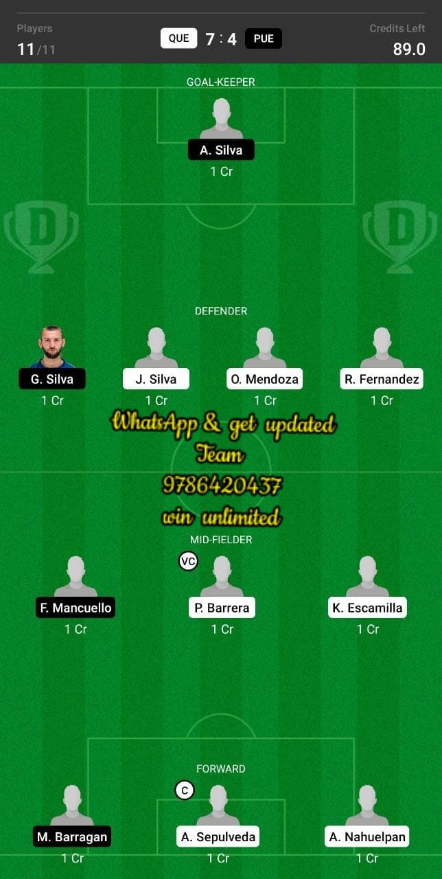 QUE vs PUE Dream11 Team fantasy Prediction Mexican League