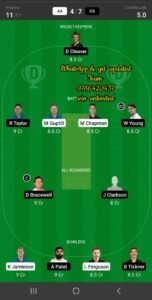 AA vs CS 4th Match Dream11 Team fantasy Prediction New Zealand Domestic Test