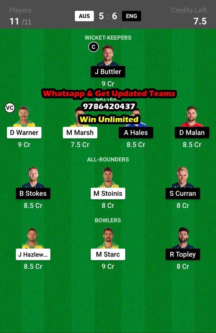 AUS vs ENG 3rd T20I Match Dream11 Team fantasy Prediction England tour of Australia 2022