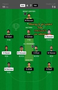 BAN vs PAK 1st Match Dream11 Team fantasy Prediction New Zealand T20I Tri-Series