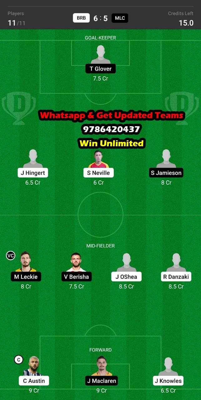 BRB vs MLC Dream11 Team fantasy Prediction A League