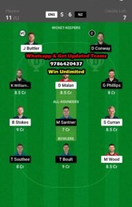 ENG vs NZ 33rd Match Dream11 Team fantasy Prediction ICC Men's T20 World Cup