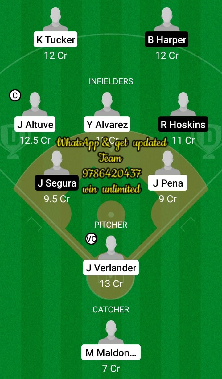 HAS vs PHP Dream11 Team fantasy Prediction MLB