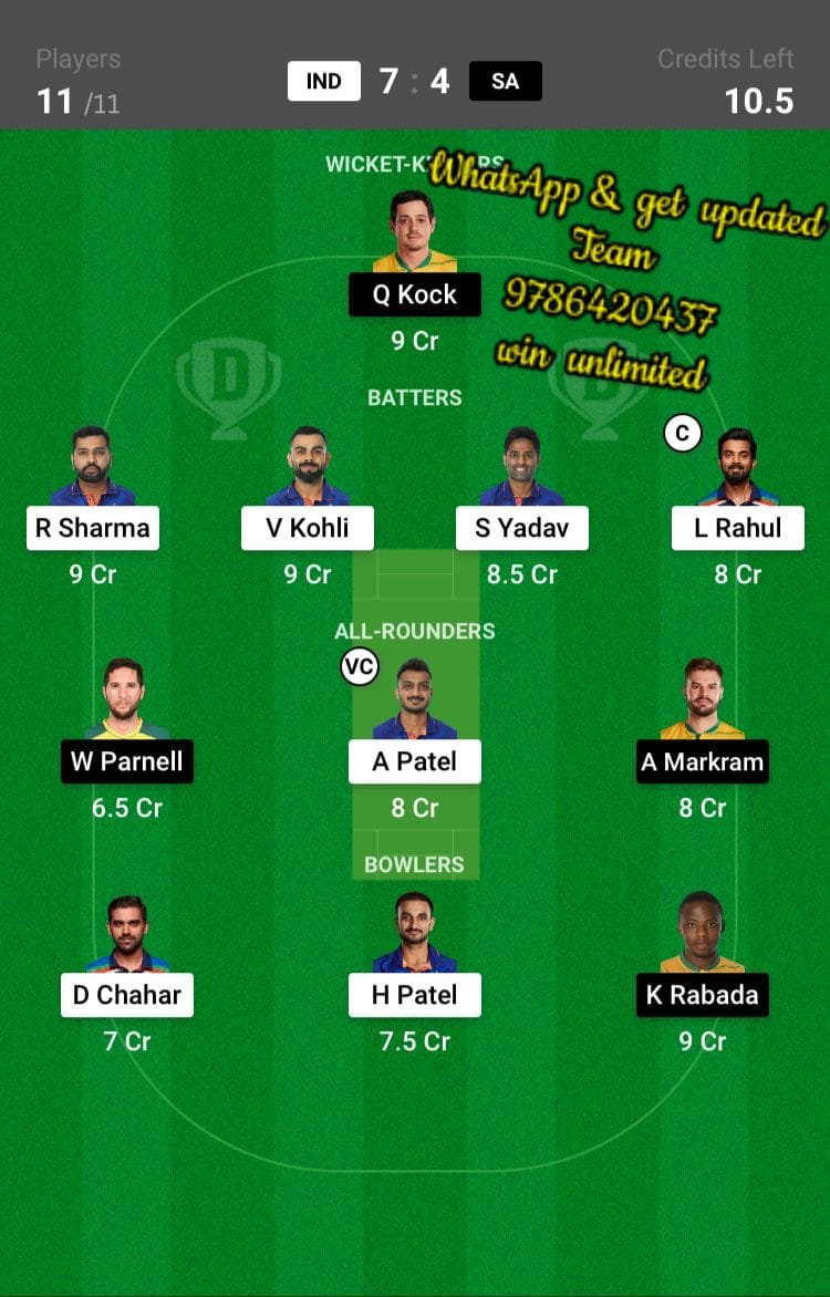 IND vs SA 1st T20I Match Dream11 Team fantasy Prediction South Africa tour of India (2)