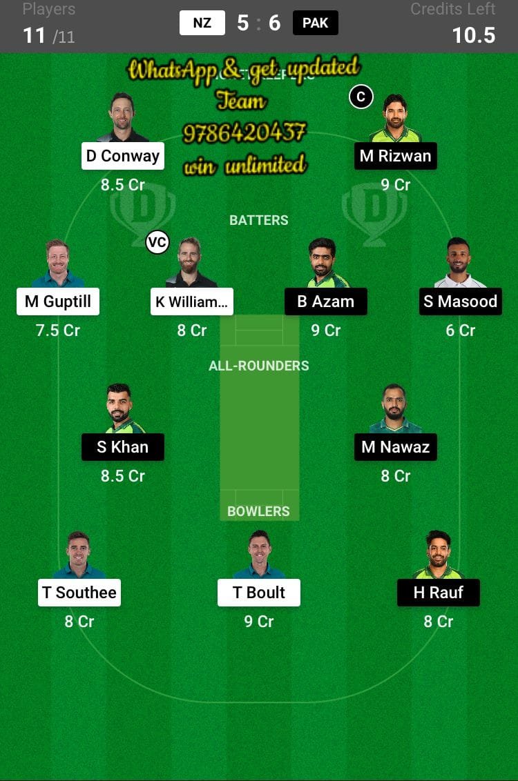 NZ vs PAK 2nd Match Dream11 Team fantasy Prediction New Zealand T20I Tri-Series