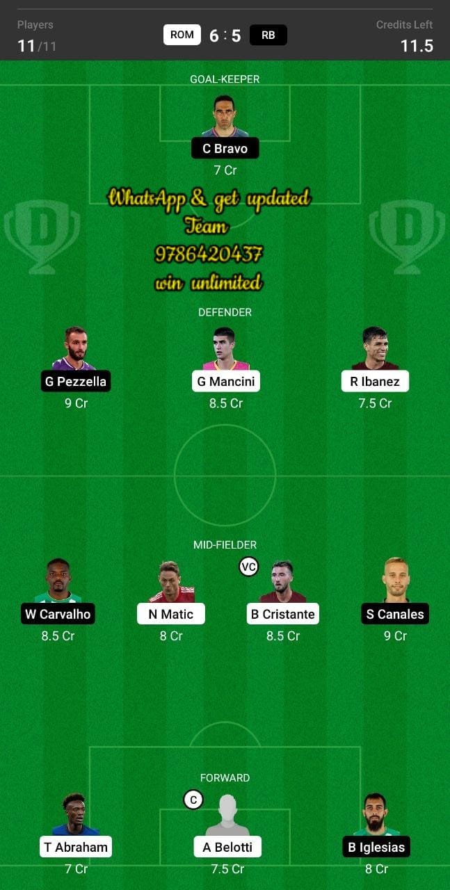 ROM vs RB Dream11 Team fantasy Prediction UEFA Europa League