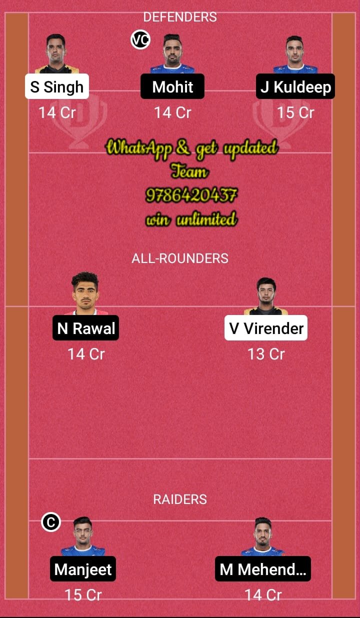 TEL vs HAR 39th Match Dream11 Team fantasy Prediction VIVO Pro Kabaddi