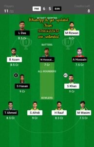 PAK vs BAN 41st Match Dream11 Team fantasy Prediction ICC Men's T20 World Cup