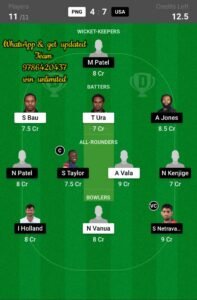 PNG vs USA 5th Match Dream11 Team fantasy Prediction CWC League-2 One-Day