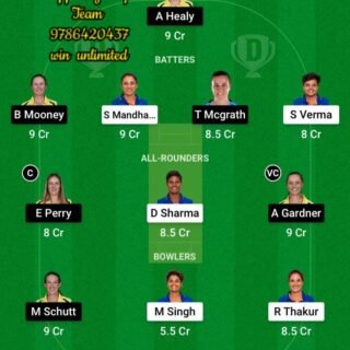 IN-W vs AU-W 4th T20I Match Dream11 Team fantasy Prediction Australia Women tour of India