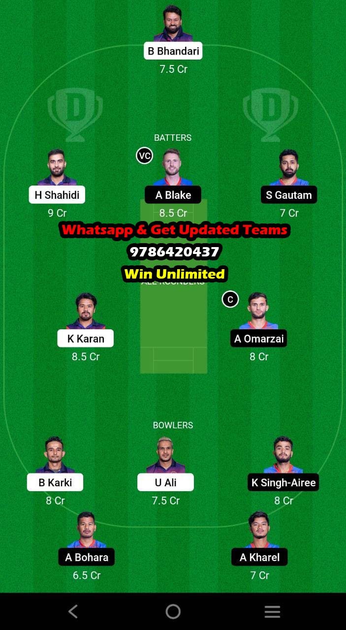 FWU vs KAK 26th Match Dream11 Team fantasy Prediction Nepal Domestic T20 League